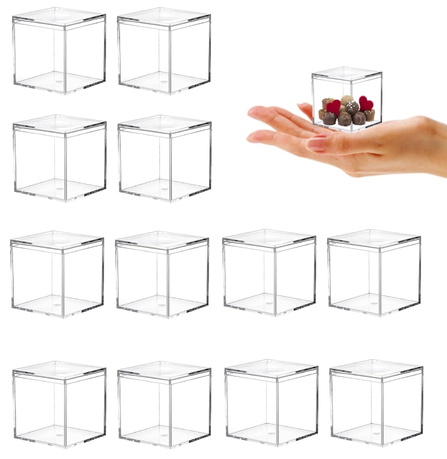 Amazon｜DIFEIUKI アクリルボックス 12個セット キャンディーボックス